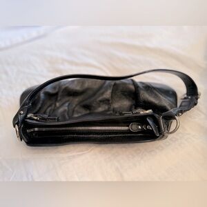 Vintage Salvatore Ferragamo Black Pewter Pochette – Iconic Gancini Detail
